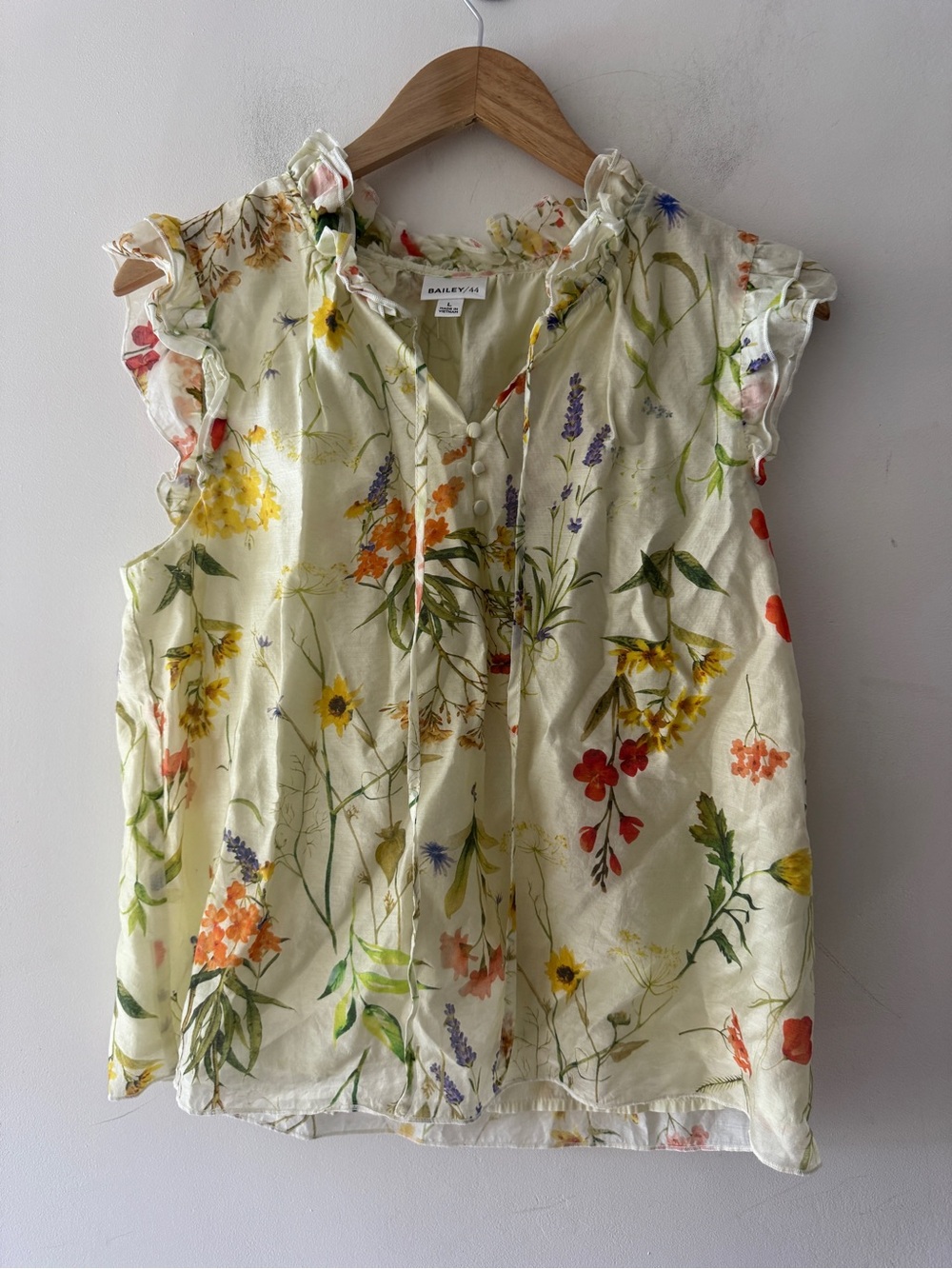 Bailey 44 Wildflower Cottagecore Ruffle Sleeve Top